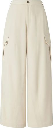 Pinko Neutral Rosalin Wide-Leg Cropped Tapered Pants