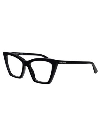 Alexander McQueen AM0536O Cat-Eye Acetate Eyeglasses - Black