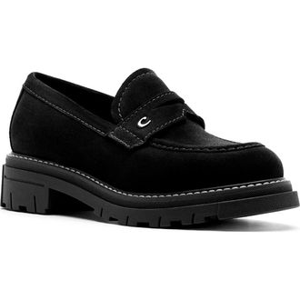 La Canadienne Dillion City Dry Waterproof Penny Loafer in Black Suede at Nordstrom Rack, Size 5.5
