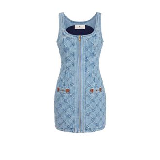 Elisabetta Franchi Dames, Jurken, Blauw, Maat: XL Denim