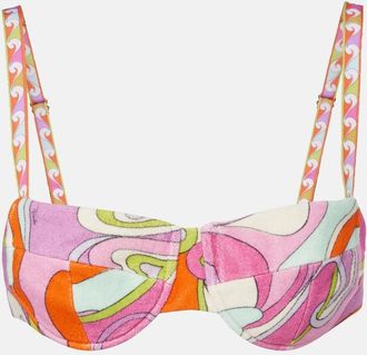 Pucci Top bikini Orchidee in spugna di cotone