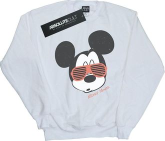 Disney Heren Sweatshirt met Mickey Mouse Zonnebril (Wit)