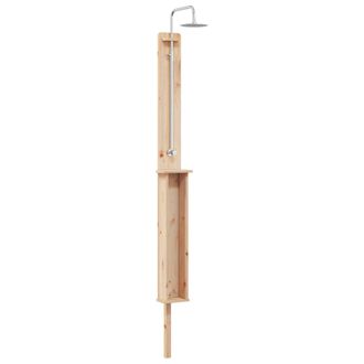 vidaXL Ducha Exterior 246 Cm Madera Maciza De Pino Y Acero Inoxidable Vidaxl