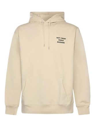 Dr&ocirc;le de Monsieur drawstring print hoodie - Neutrals