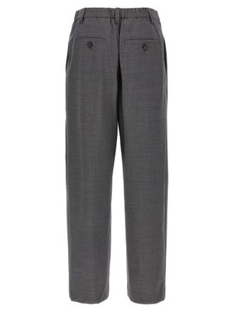 Brunello Cucinelli Womens Gray Virgin Wool Casual Pants