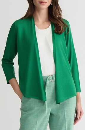 Kasper Self Edge Open Front Cardigan in Lush Green at Nordstrom, Size X-Large