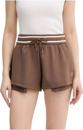 A|X Armani Exchange Shorts met contrasterend profiel - Dames - Bermuda - Bruin - M - Polyester - Korte Broeken