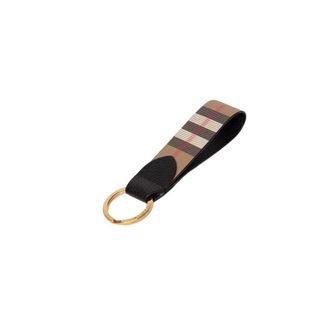 Burberry Check Leren Sleutelhanger - Heren - Accessoires - Beige - Maat: ONE Size Leer