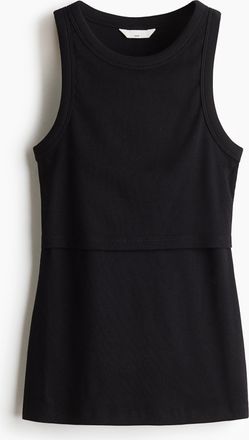 H&M MAMA Geripptes Still-Tanktop - Schwarz