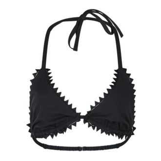 Jacquemus Bikinis, female, Black, Size: XS Picot Bikini Top