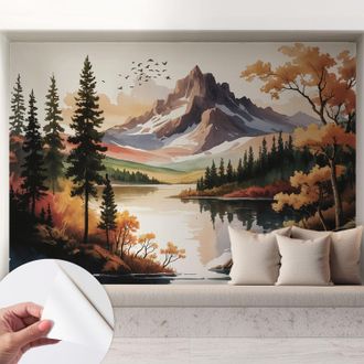 Tulup Carta Da Parati Autoadesiva - Fotomurale - Decorazione Parete - Murale - Adesivo Da Muro - Autunno Di Montagna 208x146 Cm