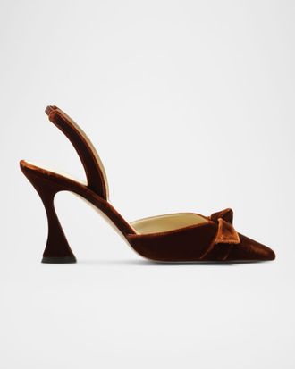 Alexandre Birman 60mm Clarita Bell Velvet Slingback Pumps