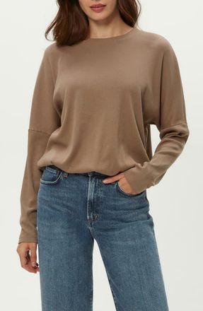 Michael Stars Kaley Long Sleeve Cotton & Modal T-Shirt in Cobblestone at Nordstrom, Size X-Small