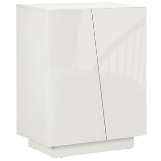 HOMCOM High Gloss Storage Cabinet for Bedroom Living Room Dining Room White | TJ Hughes