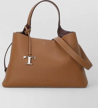 Tod's shoulder bag pebbled leather top handle