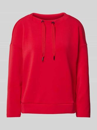 Street One Oversized Longsleeve mit gerippten Abschl&uuml;ssen in Rot, Gr&ouml;&szlig;e 38