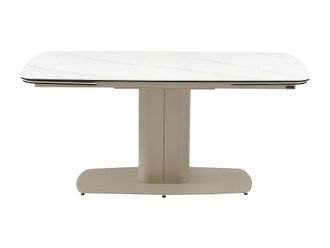VENTE-UNIQUE.COM Mesa de comedor cristal topo, blanco