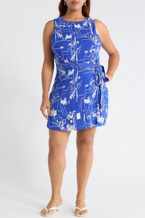 Sugarlips Mims Town Janis Wrap Minidress in Blue-White at Nordstrom, Size 3 X