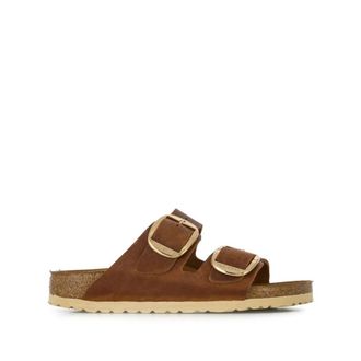 Birkenstock Sliders, female, Brown, Size: 10 US Arizona Big Buckle Narrow Fit