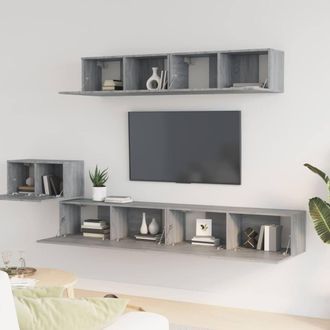 Berkfield Home Classic 5 Piece TV Cabinet Set Grey Sonoma Engineered Wood