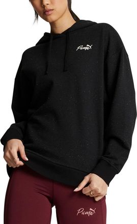 Puma Live In Hoodie Womens Black Cotton Logo Long Sleeve Pullover GBO120