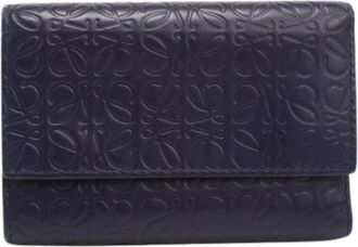Loewe Pre-owned Wallet (tri-fold) - Dames - Vintage Accessoires - Blauw - ONE Size - Leer - Vintage