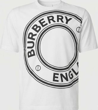 Burberry Mens Burberry Graphic Print T Shirt White - Size: 38