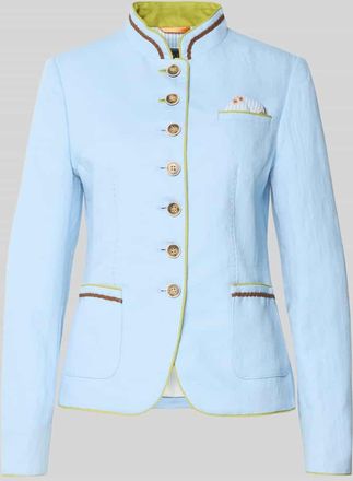 White Label Slim Fit Blazer aus Leinen-Baumwoll-Mix in Bleu, Gr&ouml;&szlig;e 34