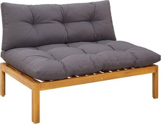 vidaXL Unidad Sof&aacute; Medio Gris Natural Y Oscuro Madera De Acacia Vidaxl