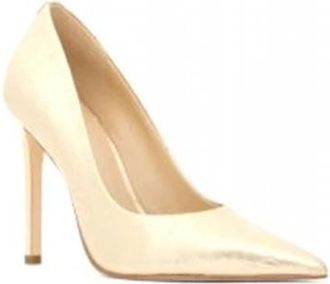 Michael Kors Elyse Crackled Metallic Leather Pump - Dames - Pumps - Geel - 36 EU - Leer - Schoenen