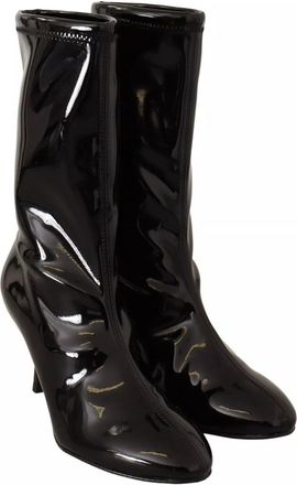Stuart Weitzman Patent Leather High Heels Boots Womens Shoes (Pre-Owned)