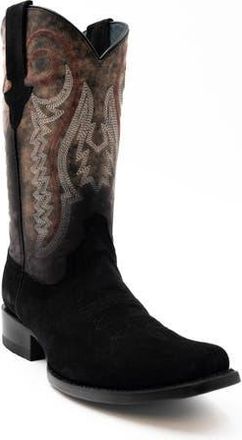 Ferrini Mens Suede Roughrider Western Boot in Black at Nordstrom, Size 10.5