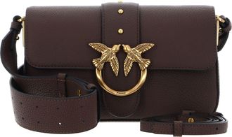 Pinko Love One Mini Slouchy FL Ciocdehyde Amaro Shoulder Bag Antique Gold Brown
