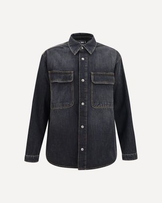 Palm Angels Denim Shirt with back logo Male XL