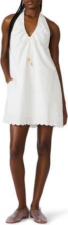 Steve Madden Adana Halter Poplin Minidress in White at Nordstrom, Size X-Small