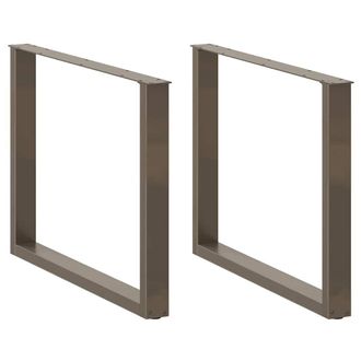 Berkfield Home Coffee Table Legs U-Shaped 3 pcs Natural Steel 100x(72-73) cm Steel in Brown