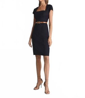 Reiss Haisley Tailored Dress In Navy