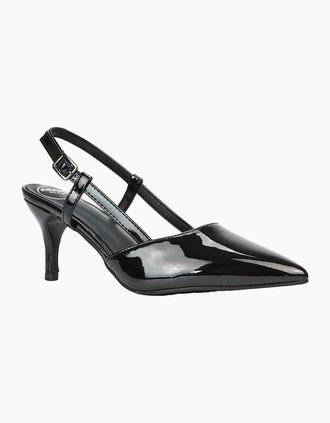 XY London Womens XY London Womens/Ladies Karla Sling Back Mid Stiletto Court Shoes - Black - Size: 3