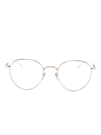 Masunaga GMS-128T round-frame glasses - unisex - Titanium - 48 - Gold