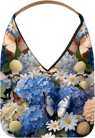 Generic Daisies Floral Butterflies Reusable Lightweight Grocery Bags - Foldable Into Compact Pouch, Washable & Sturdy, Multipurpose for Shopping and Travel