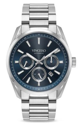 Vincero The Reserve Automatic Bracelet Watch, 41mm in Blue Silver at Nordstrom