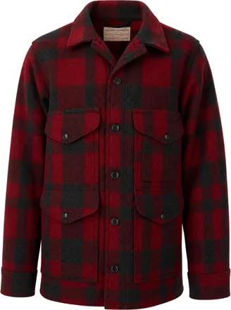 Filson Red Buffalo Check Wool Overshirt
