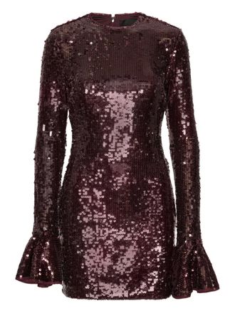 Rotate sequin-embellishment mini dress - Brown