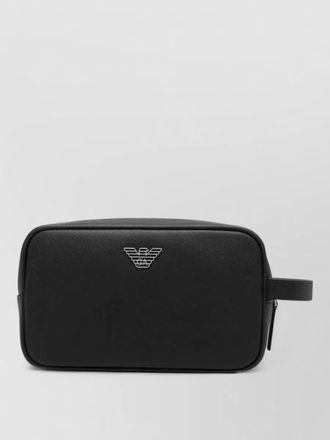 Emporio Armani logo clutch bag side handle wrist strap