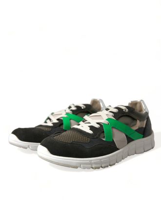 Dolce & Gabbana Mens Multicolor Leather Suede Low Top Sneakers Shoes
