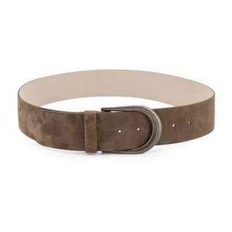Brunello Cucinelli Monili Suede Belt - unisex - Brunello Cucinelli - Belts - Brown - M - Accessories