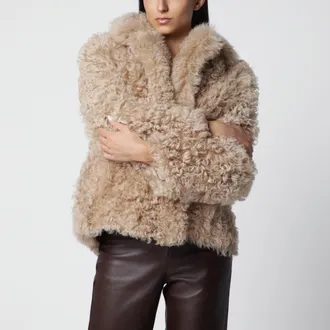 BLANCHA Short hazelnut fur jacket