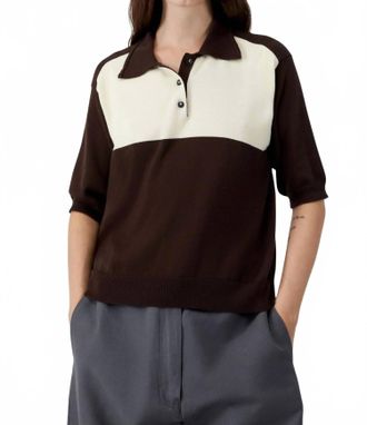 CORDERA Organic Cotton Colorblock Polo Shirt In Brown