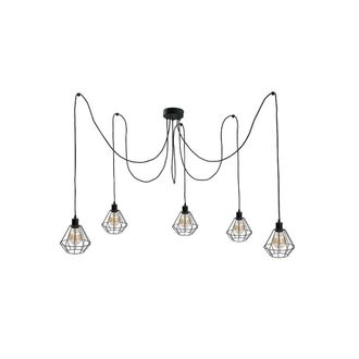 Netlighting Foskal Cluster Pendant Ceiling Light Black 5x E27