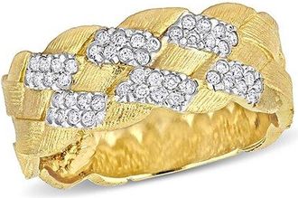 Rina Limor 14K 0.24 Ct. Tw. Diamond Studded Basketweave Ring